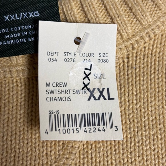 Eddie Bauer Men's XXL Heavy Knit Cotton Crew Neck Chamois Y2K Sweater New - Picture 5 of 9